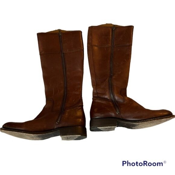 Frye Brown Melissa Button Size 9.5 Womens Heels Boots Knee High - Picture 6 of 9